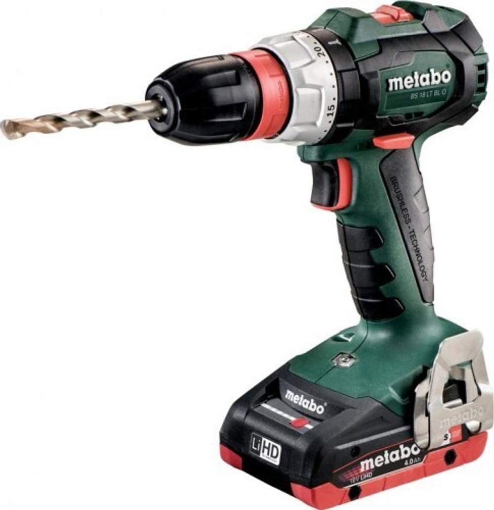 Аккумуляторная дрель-шуруповерт METABO BS 18 LT BL Quick 2x4.0 Ач LiHD, бесщеточная 602334800
