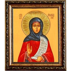 Анастасия  Солунская (Римляныня) Преподобномученица. Икона на холсте.