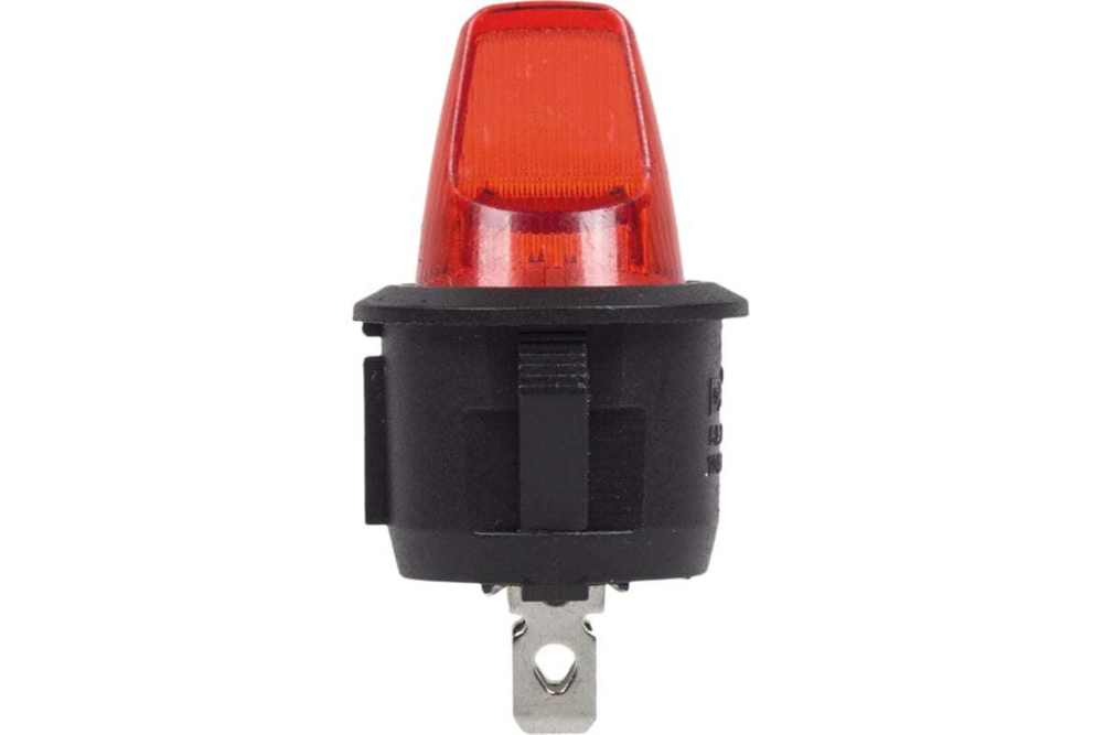 Клавишный выключатель REXANT круглый 12V 16А (3с) ON-OFF красный с подсветкой (RWB-224, SС-214) 36-2590