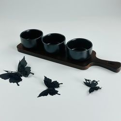 Lenardi 235-047 Менажница 33х9х5см BLACKWOOD в под.уп.(х24)Фарфор