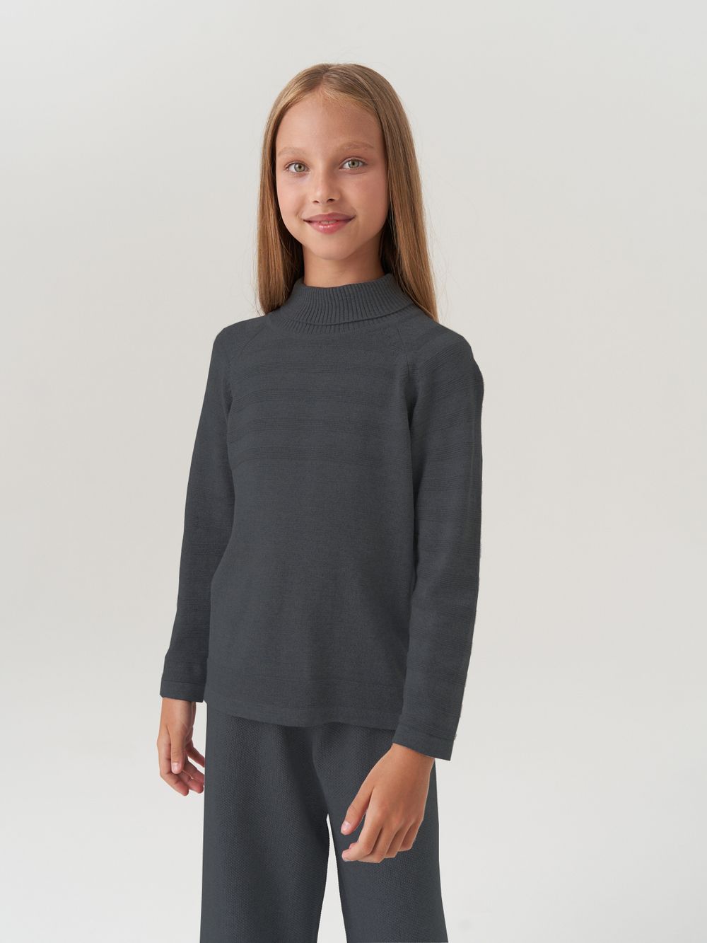 Водолазка в школу для девочки AT743  темно-серый