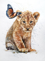 Картина по номерам 22х30см. "Пугливый львёнок" 16цв. (Арт. Х-4030)