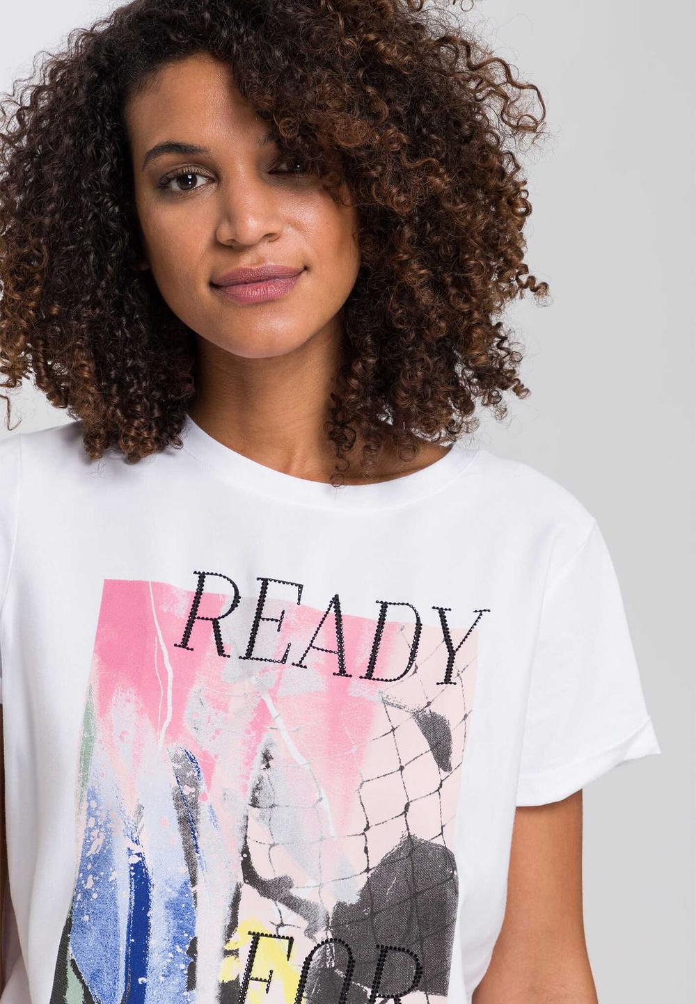 Футболка Marc Aurel 734498 белый паутинка розовым