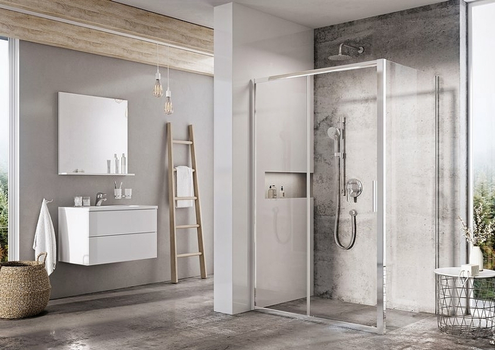 Душевая стенка Ravak Blix Slim BLSPS-90 X9BM70C00Z1 профиль Хром стекло Transparent