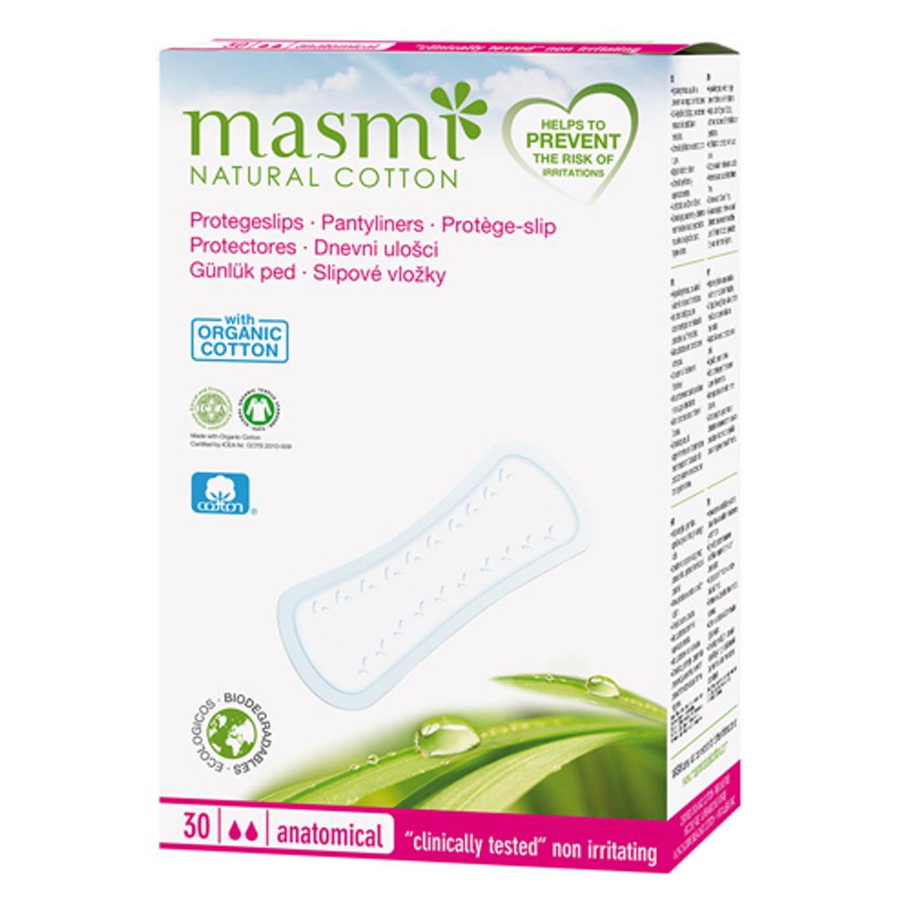 Ежедневные анатомические гигиенические прокладки из органического хлопка (MASMI NATURAL COTTON)