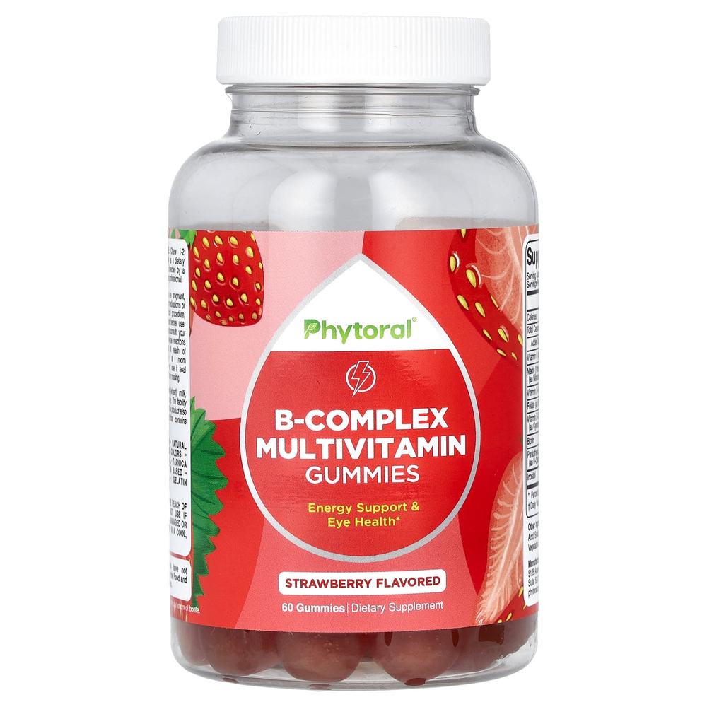 Phytoral, комплекс витаминов группы B, со вкусом клубники, 60 жевательных таблеток