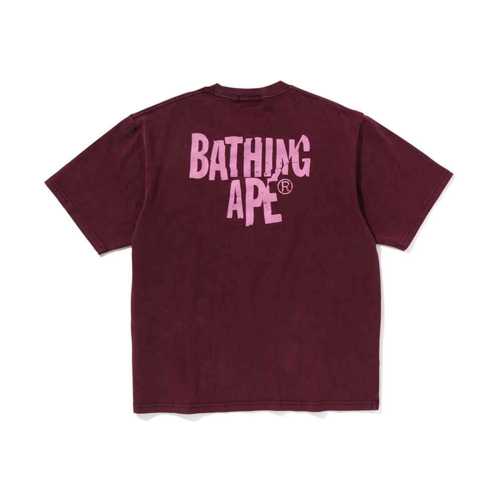 A Bathing Ape Bathing Ape Heavy Washed Ape Head Футболка бордовый BDX