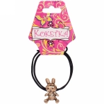 Резинка для волос 1шт «Кокетка - Aks Bambina Gold», зайка, микс 2 цвета, d-5см