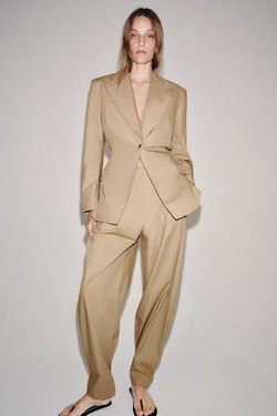 ZARA БРЮКИ С ЗАЩИПАМИ — ZW LIMITED EDITION, ПЕСОЧНЫЙ