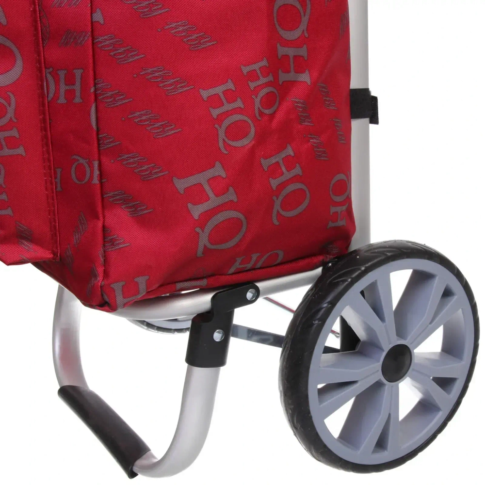 Тележка хозяйственная с сумкой (100*40*35см, колеса 21см,грузоподъемность до50 кг) HQ красная