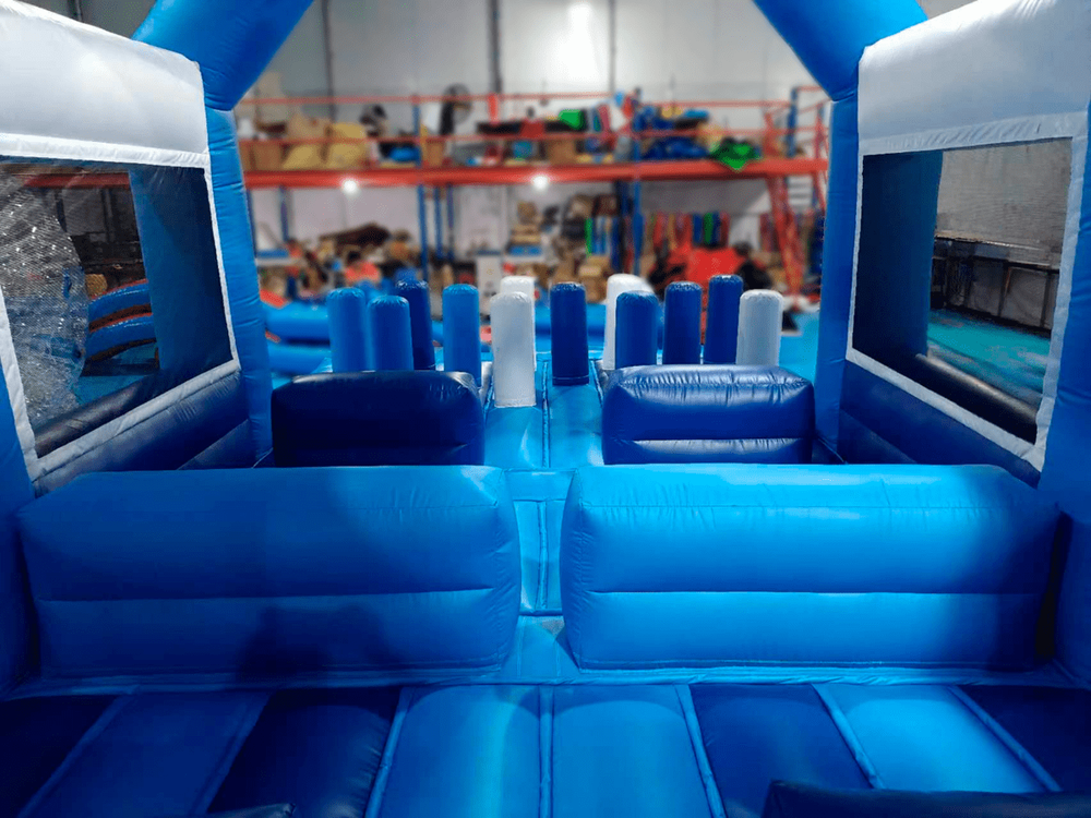 Коммерческая надувная полоса препятствий «Конструктор» 50*4,5*4 м