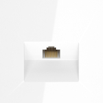 Розетка компьютерная встраиваемая VOLTUM S70 RJ45 кат.6, (белый глянцевый)