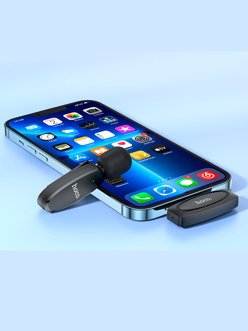 Микрофон петличный беспроводной для телефона hoco L15 lightning