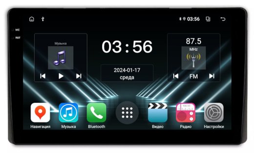 Магнитола для Toyota (внутрь отсека 230х130мм штатной рамки) - FarCar DX9-7040N монитор 9.5" IPS на Android 13, 4+64Гб, CarPlay