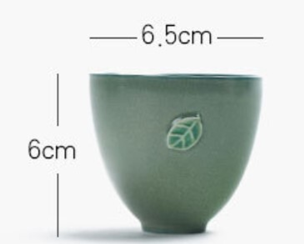 241043.1 Сервиз "Тайваньский"  1 чайник + 2 пиалы+ подставка в подар.коробке, зеленый, фарфор