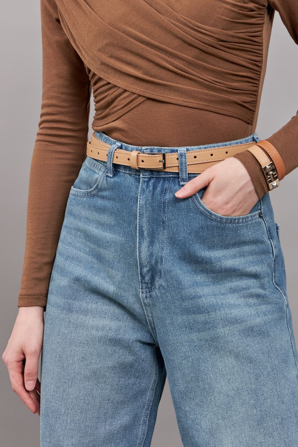 БАЗОВЫЙ ТОНКИЙ РЕМЕНЬ BEIGE