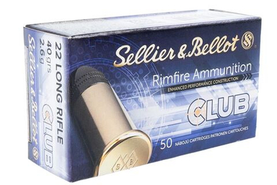Патрон .22 LR S&B CLUB 2,56г, коробка 50 шт.