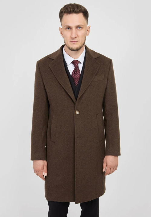 Мужское пальто (шоколадное) С48