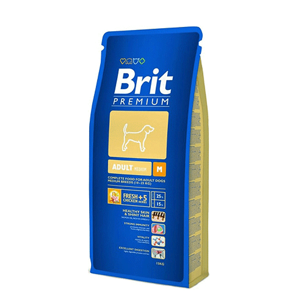 Brit Premium Dog Adult M  8кг (для средних пород от 3-24 мес) сухой