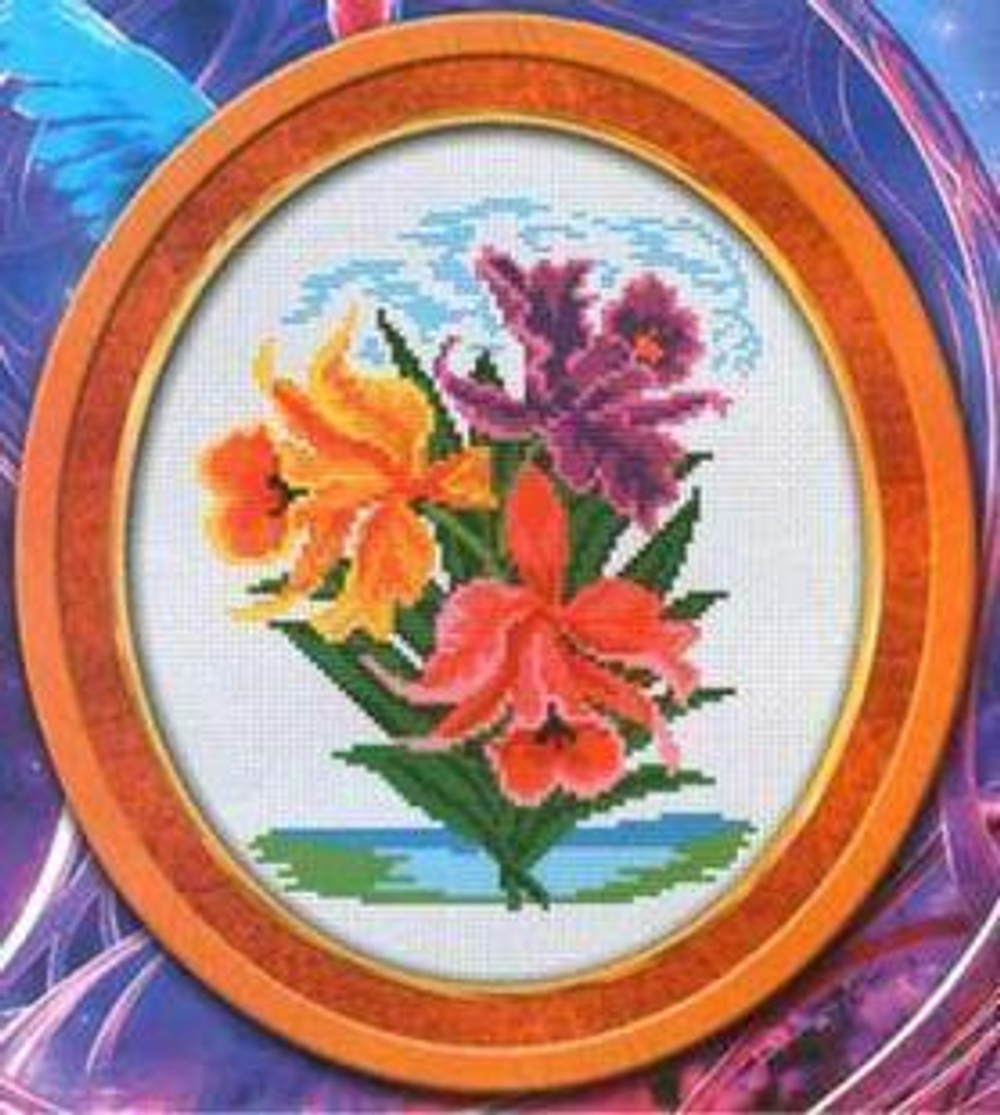"Орхидеи"-046-вышивка
