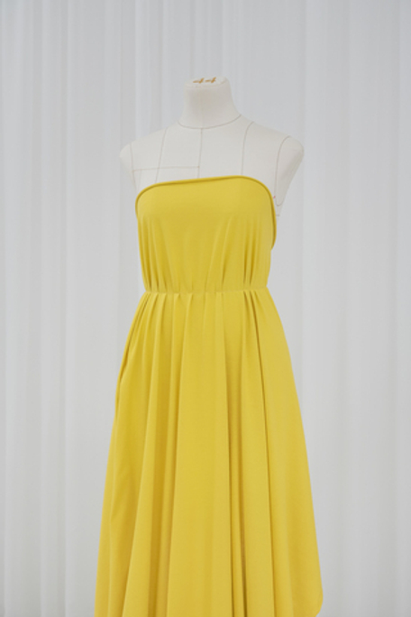 Тонкий хлопковый трикотаж жёлтого цвета (136 г/м2)