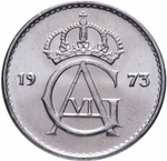 10 эре. Швеция. 1973 год. AU