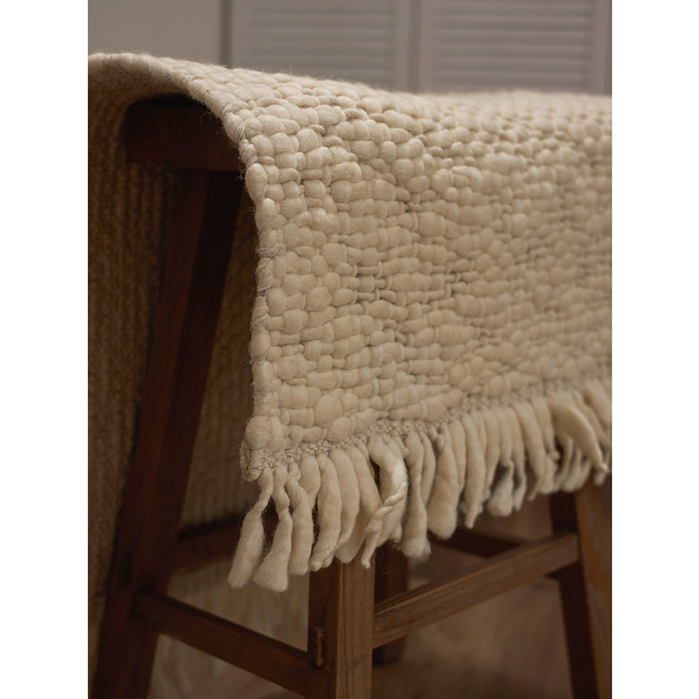 Ковер из буклированной новозеландской шерсти из коллекции Ethnic, 70х160 см