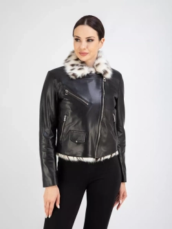 Кожаная куртка демисезонная утепленная косуха