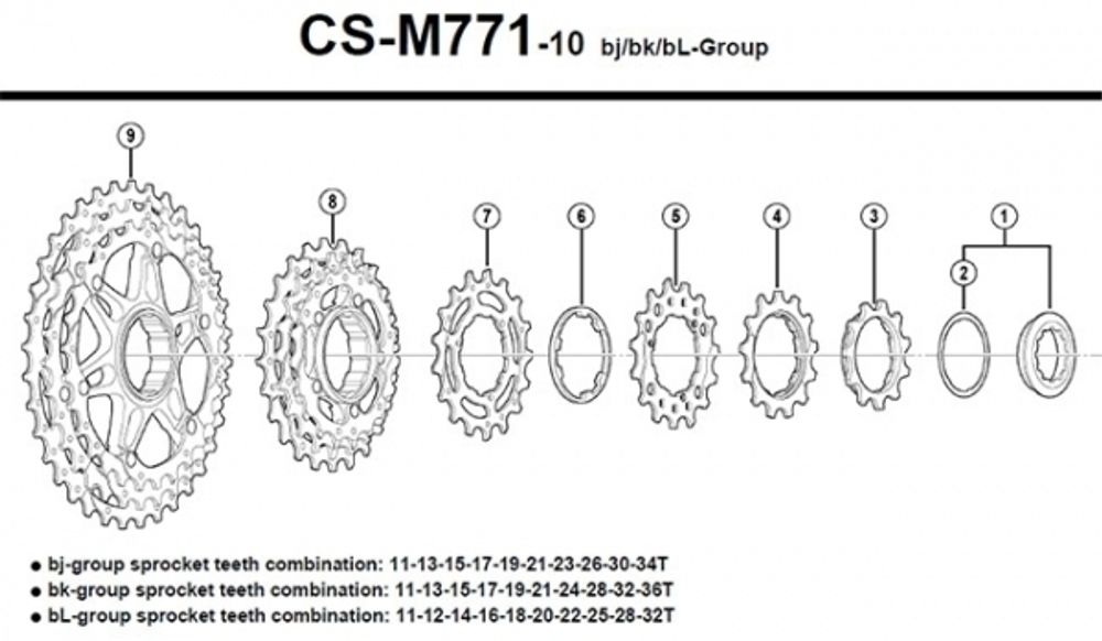 Звезда для кассеты CS-M771-10