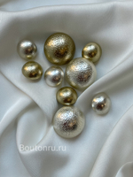 Пуговицы полусфера с вкраплениями матовое серебро