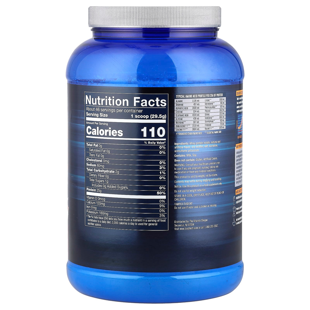 BodyTech, Изолят сывороточного протеина, фруктовые хлопья, 1360 г (3 фунта)