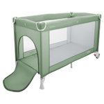 Манеж-кровать "Summer", 2 уровня, москитка, 2 кольца, (Indigo) (зеленый)