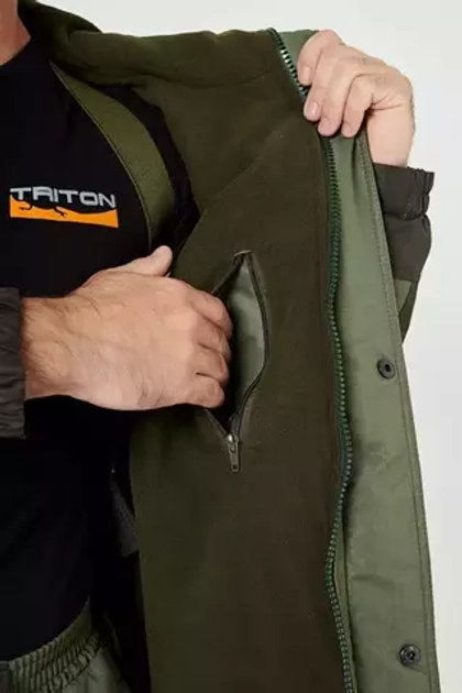 Демисезонный мужской костюм Onerus Горный -5 (Таслан,Флис) Тёмный хаки