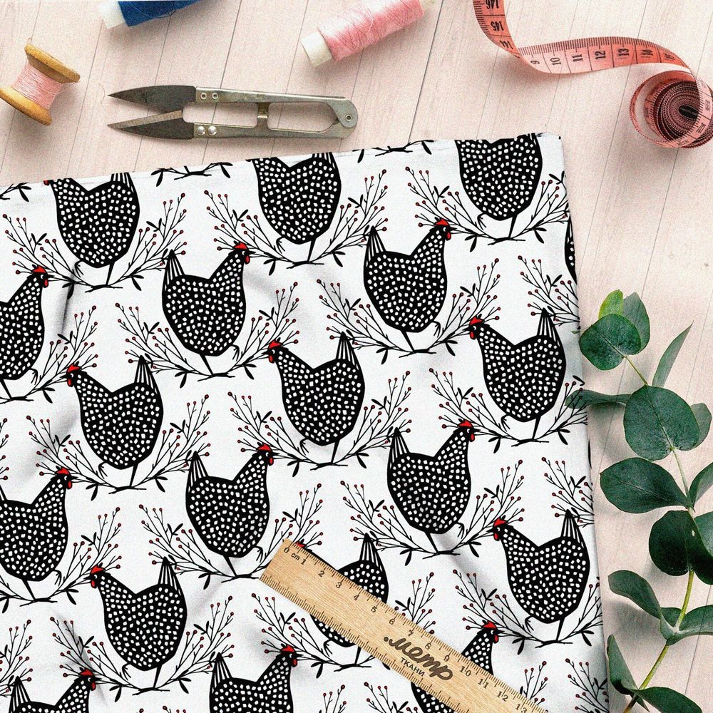 Ткань блэкаут курочки