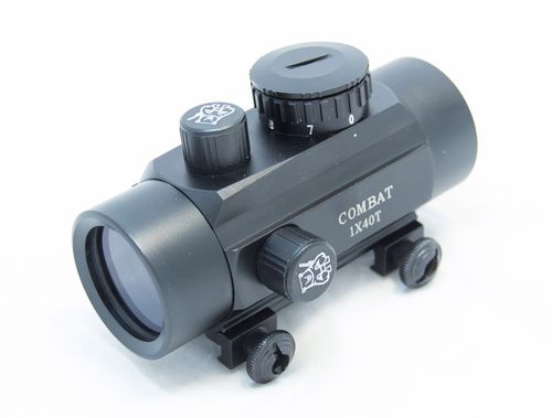 Коллиматорный прицел Combat 1x40 T (Закрытый, 4 МОА, Weaver, метка точка красная, нагрузка до 3700Дж)