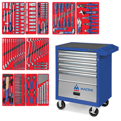 Набор инструментов &quot;МАСТЕР&quot; в синей тележке, 205 предметов МАСТАК 52-05205B