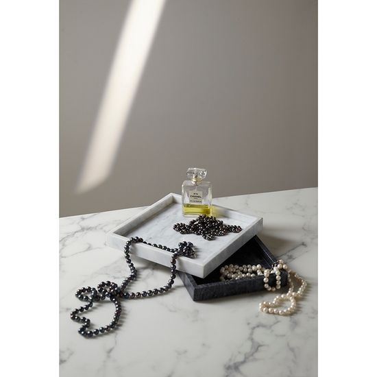 Поднос marm, 25х25 см, черный мрамор