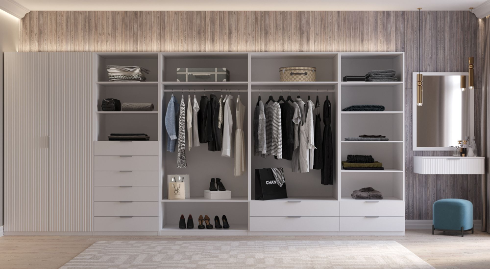 Шкаф для одежды, стеллаж, Париж, белый