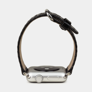Ремешок для Apple Watch 40/41/42 mm из кожи ящерицы, черного цвета