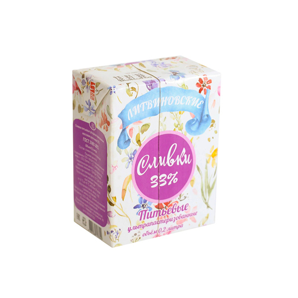 Сливки "Литвиновские" 33% 200мл