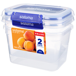 Набор контейнеров 2шт 1.49л Sistema Klip It+ синий