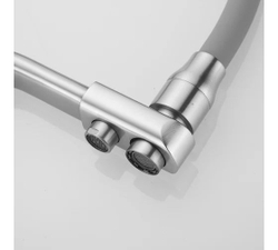 Смеситель для кухни с гибким изливом, с подключением фильтра, сатин, Rose R558L