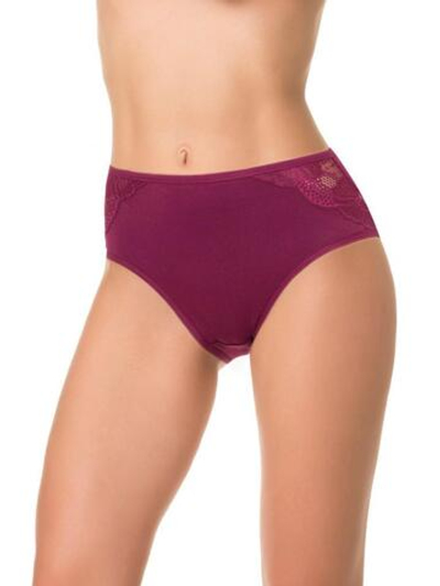 Трусы с высокой линией талии и кружевными вставками (Размер: 4X) (Цвет: грязно-синий)
