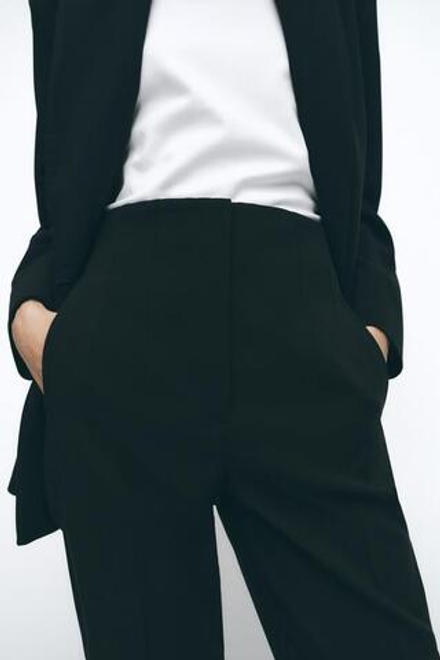 ZARA БРЮКИ С ВЫСОКОЙ ПОСАДКОЙ, ЧЕРНЫЙ