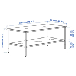 Журнальный стол - IKEA ИКЕА ÄSPERÖD,114х57х47 см, черный/стекло черное