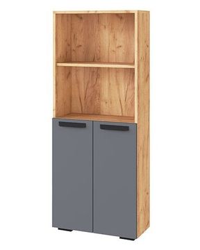 Стеллаж КВАРТЕТ-13 дуб крафт золотой / графит серый