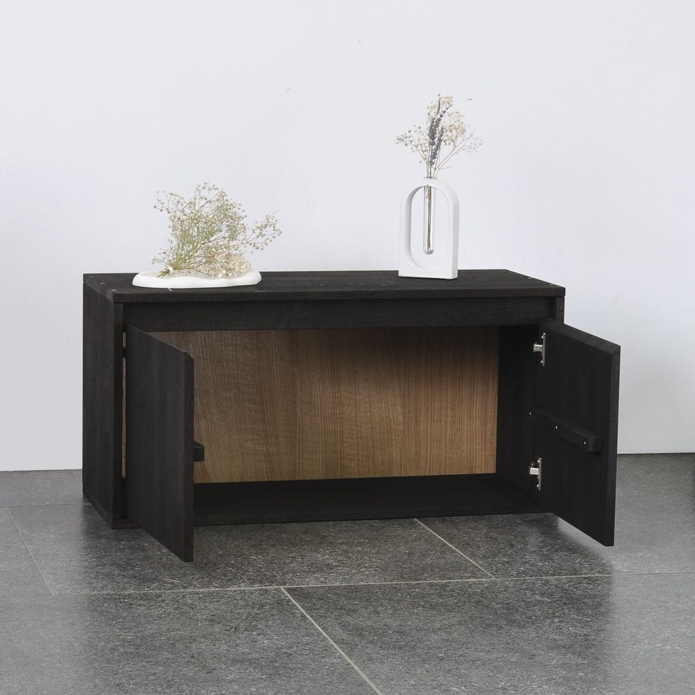 Комод, 70х28х35, Эдгар, для одежды, натуральный дуб, в прихожую, детскую, ванную комнату, черный, Dipriz