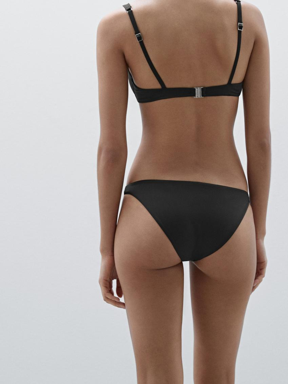 Massimo Dutti Однотонные плавки бикини, черный