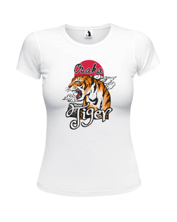 Футболка с тигром Osaka tiger женская приталенная белая