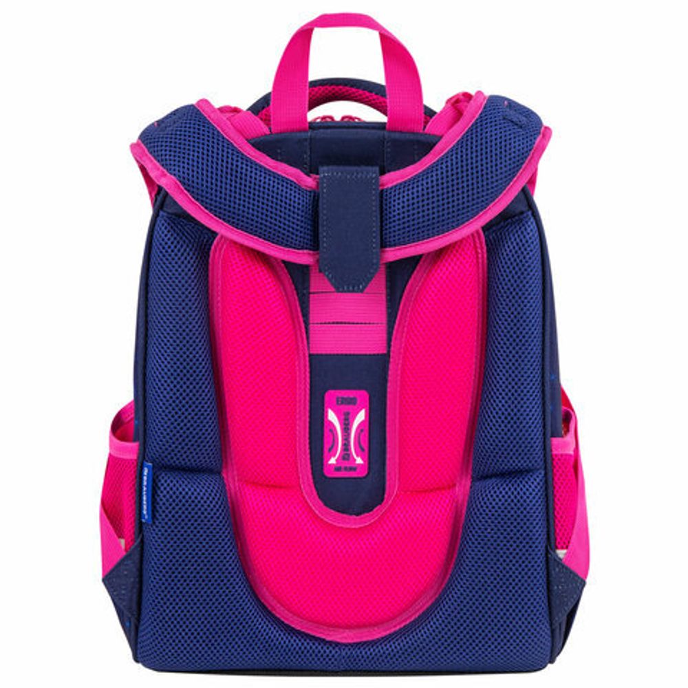 Ранец BRAUBERG PREMIUM, 2 отделения, с брелоком, "Cute fox", LED-ЛАМПОЧКИ, 38х29х16 см, 272019